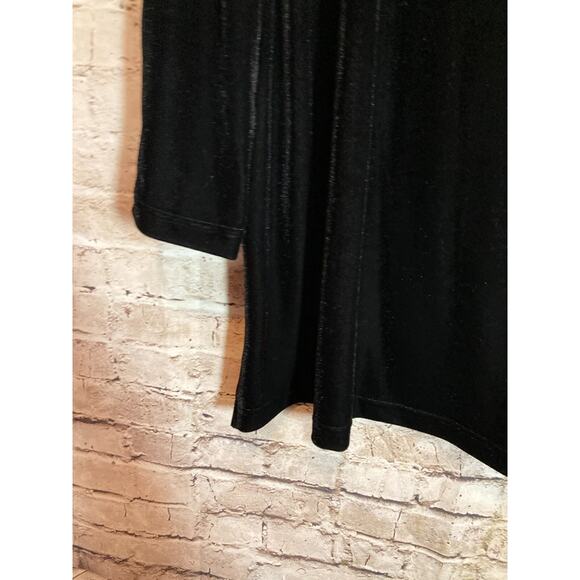 Quacker Factory Top Womens 2X Black Velvet Jeweled Beaded Plus Stretch Artsty - Picture 13 of 16